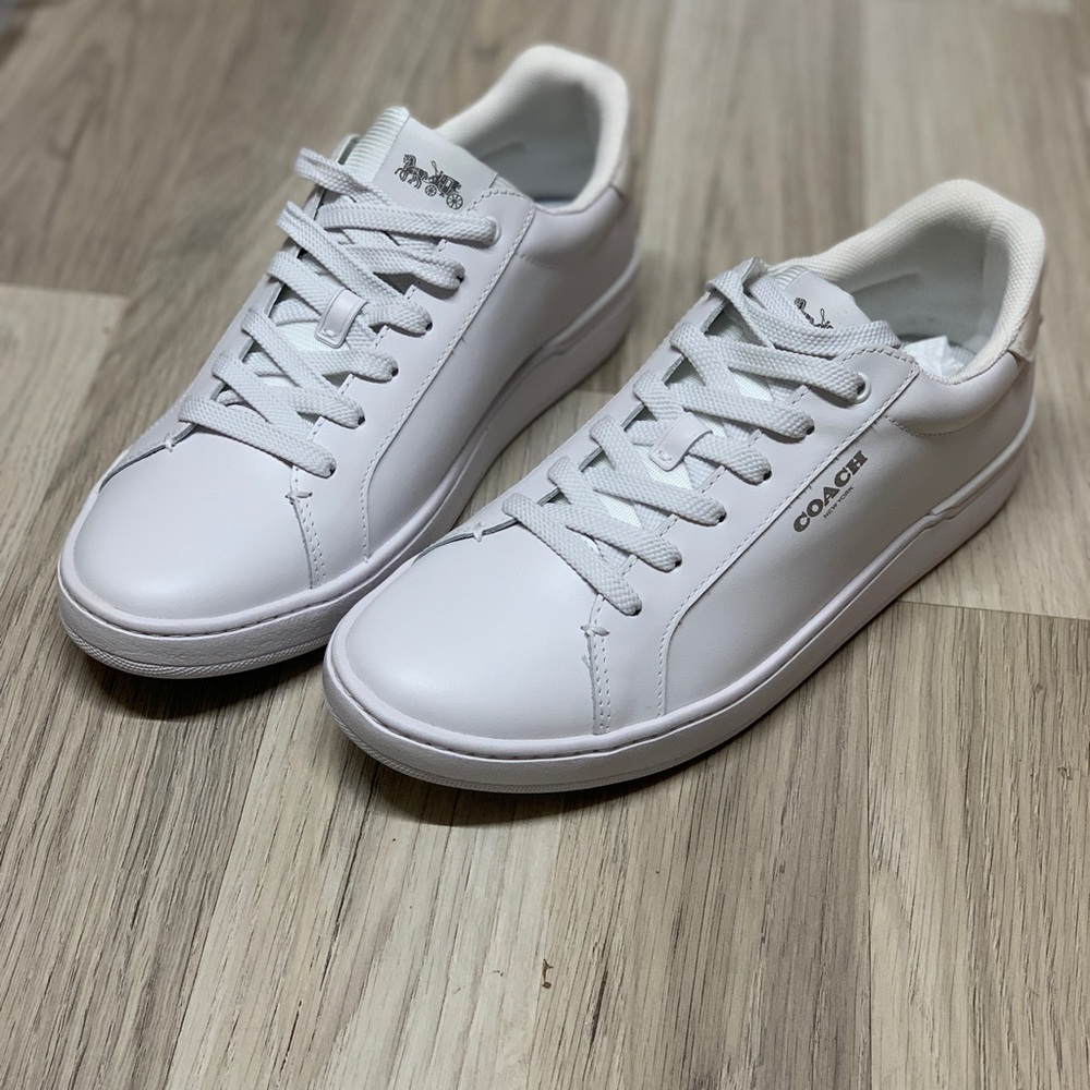 New COACH Clip Leather Low Top Sneaker Men’s Size 9.5 / Women's Size 11 /White